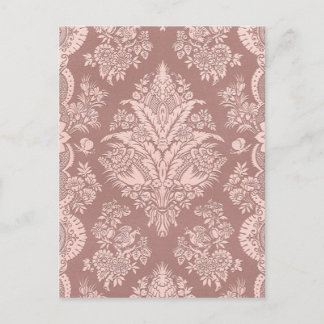 Carte Postale Vintage Floral on Rosy Beige