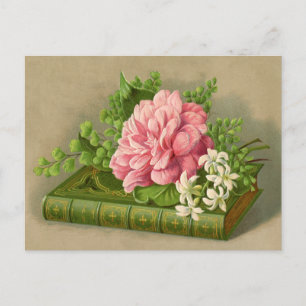 Carte Postale Vintage Floral Peony Classy Livre Élégant