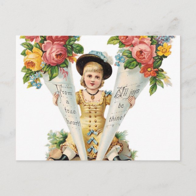Carte Postale Vintage floral postcard (Devant)