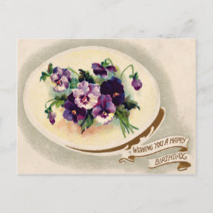Carte postale vintage florale victorienne d'annive