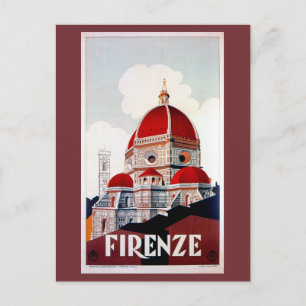 Carte Postale Vintage Florence affiche de voyage italienne