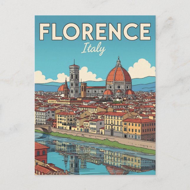 Carte Postale Vintage Florence Italie Voyage (Devant)