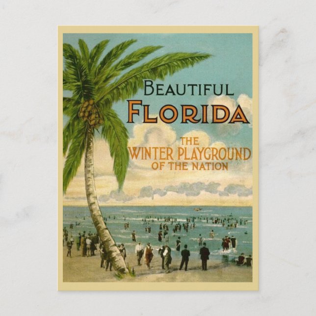 Carte Postale Vintage Florida Beachgoers 1922 (Devant)