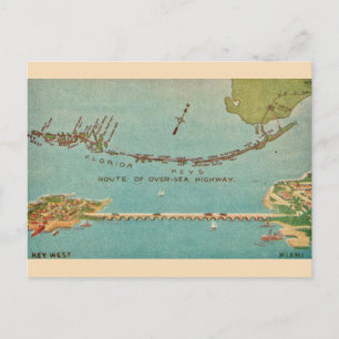 Carte Postale Vintage Florida Keys - Miami