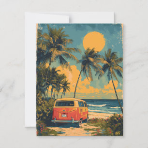 Carte postale vintage Florida Palm Tree Beach