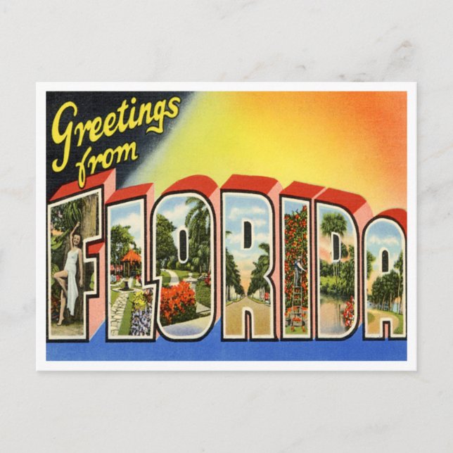 Carte postale vintage Floride (Devant)