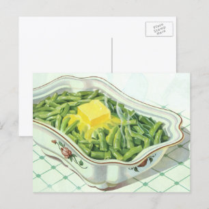 Carte Postale Vintage Food, Green Bean Casserole with Butter