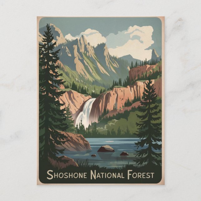 Carte Postale Vintage forestier national de Shoshone (Devant)