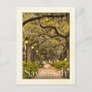 Carte Postale Vintage Forsyth Park - Savannah, GA