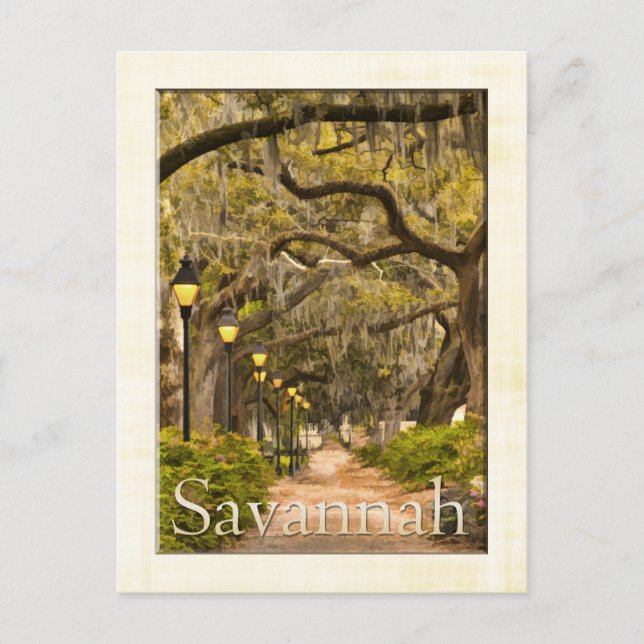 Carte Postale Vintage Forsyth Park - Savannah, GA (Devant)