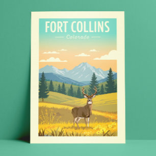 Carte Postale Vintage Fort Collins Colorado