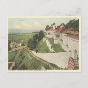 Carte Postale Vintage Fort Mackinac, île Mackinac Michigan