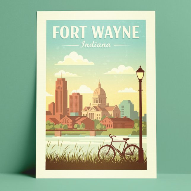 Carte Postale Vintage Fort Wayne Indiana (Créateur téléchargé)