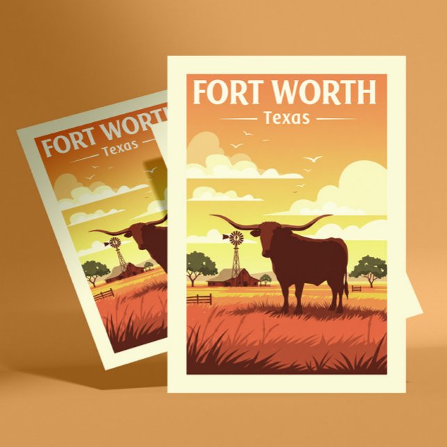Carte Postale Vintage Fort Worth (Créateur téléchargé)