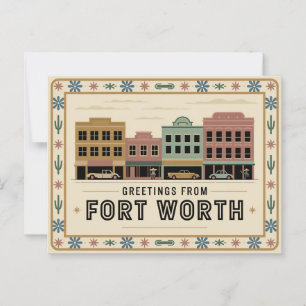 Carte postale vintage Fort Worth   Salutation