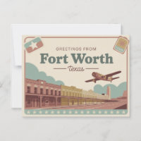Carte postale vintage Fort Worth | Salutation