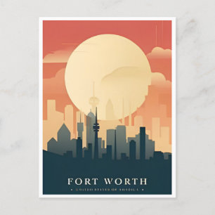 Carte Postale Vintage Fort Worth Texas Salutations de