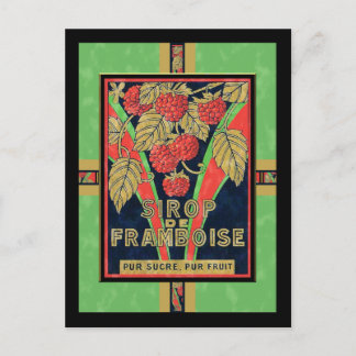 Carte Postale Vintage Français Sirop de framboise au citron Étiq