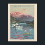 Carte Postale Vintage France Lac d'Annecy Voyage en France<br><div class="desc">N'importe qui aimerait recevoir cette carte postale de voyage vintage en France avec une annonce touristique rétro pour faire une croisière sur le lac d'Annecy en France par bateau ou bateau !</div>