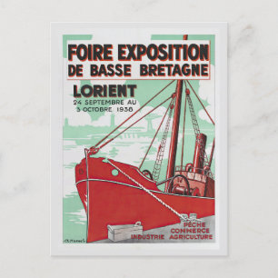 Carte Postale Vintage France Lorient Bretagne Français Voyage