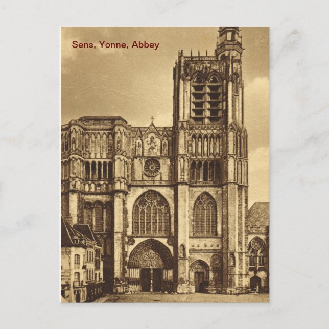 Carte Postale Vintage, France, Sens, Abbaye (Devant)