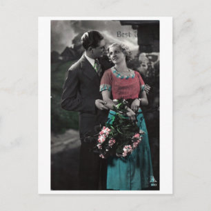 Carte Postale Vintage French Couple in Love