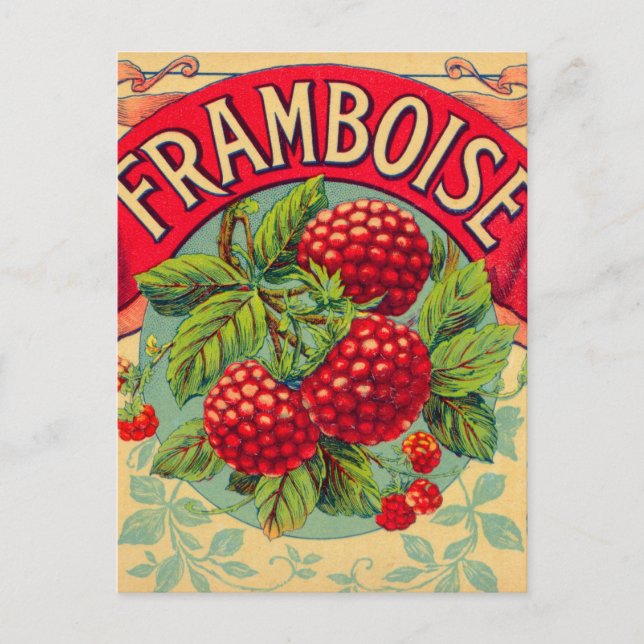 Carte Postale Vintage French Framboise (Raspberry) (Devant)