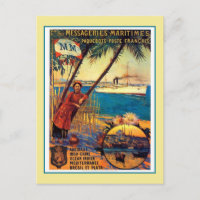 Vintage French ocean cruise travel advertising