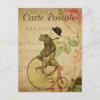 Vintage Frog équitation Vélo Roses roses roses Fra