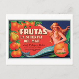 Carte Postale Vintage Frutas Crate La Sirenita Del Mar Crate Lab