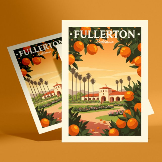 Carte Postale Vintage Fullerton, Californie (Créateur téléchargé)