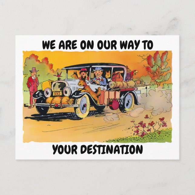 Carte Postale Vintage Funny Travel Destination Modèle (Devant)