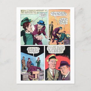 Carte Postale Vintage Gangster Comics Mob Boss bat Henchman