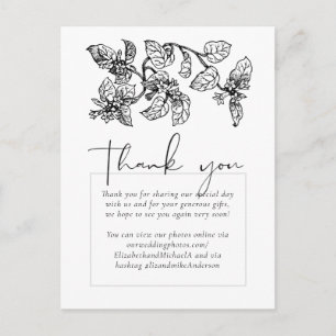 Carte Postale Vintage Garden Feuille Classic Budget Mariage