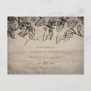 Carte Postale Vintage Garden Feuille Classic Budget Mariage