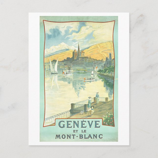 Carte postale vintage Genève Suisse Travel (Devant)