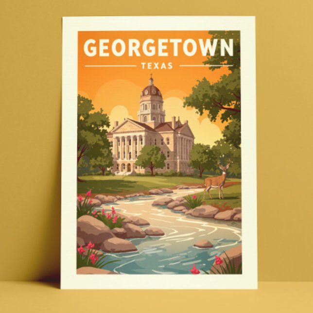 Carte Postale Vintage Georgetown Texas (Créateur téléchargé)
