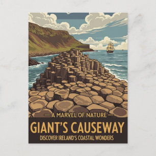 Carte Postale Vintage Giants Causeway Irlande du Nord Voyage