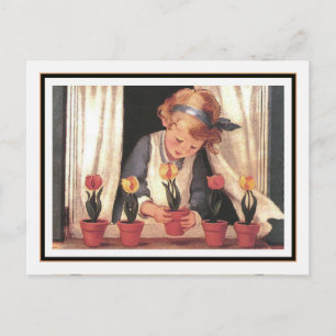 Carte Postale Vintage Girl and Windowbox par Jessie Willcox Smit
