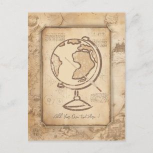 Carte Postale Vintage Globe. Géographie et histoire Cadeau de l'