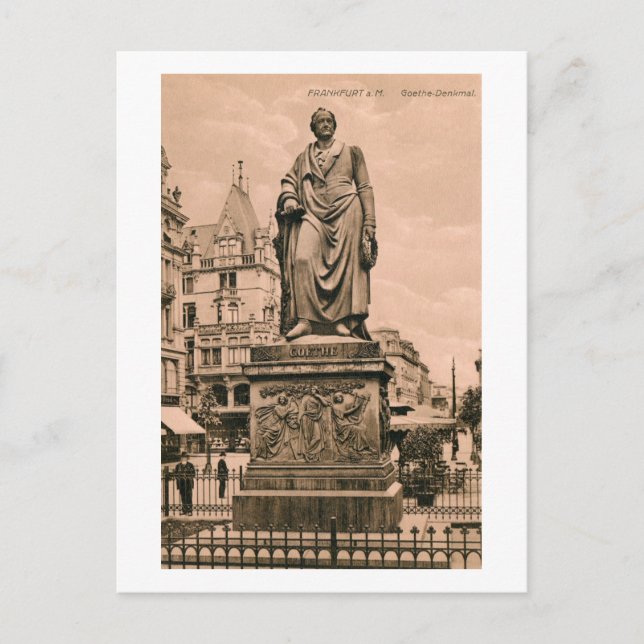 Carte Postale Vintage Goethe Monument Frankfurt Allemagne (Devant)