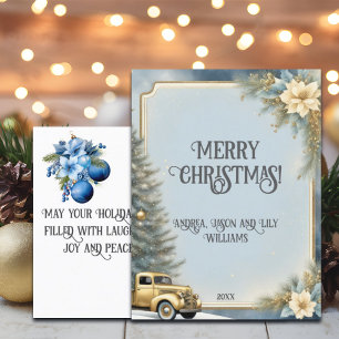 Carte Postale Vintage Gold Car Christmas Tree Parties scintillan