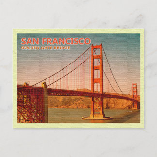 Carte postale vintage Golden Gate Bridge San Franc