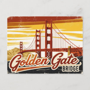 Carte Postale Vintage Golden Gate Bridge, San Francisco