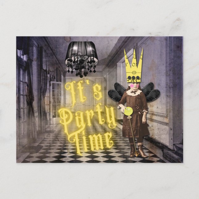 Carte Postale Vintage Goth Invitation du parti Halloween (Devant)