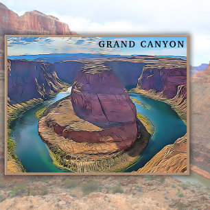 Carte Postale Vintage Grand Canyon USA Travel Keepsakon