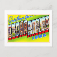 Carte postale vintage grand format Cedar Rapids Io