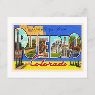 Carte postale vintage grand format de Pueblo Color