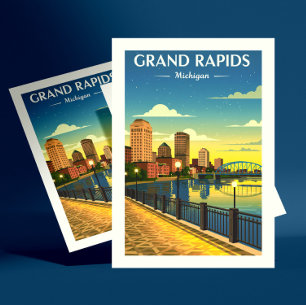 Carte Postale Vintage Grand Rapids Michigan