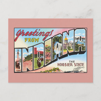 Carte Postale Vintage greetings from Indiana